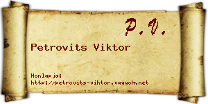 Petrovits Viktor névjegykártya