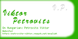 viktor petrovits business card